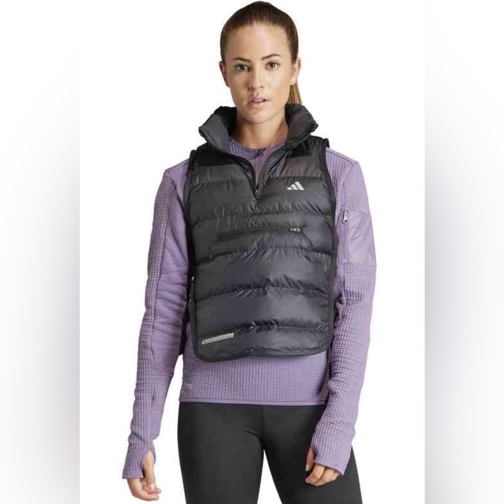 Adidas WIND.RDY Puffer Running Vest Black – Adjustable Strap Training Vest